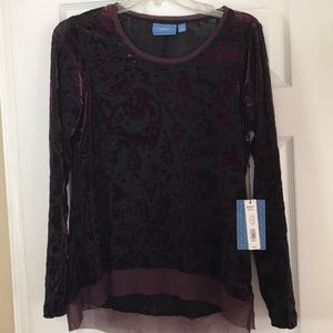 Long sleeve sheer look tunic